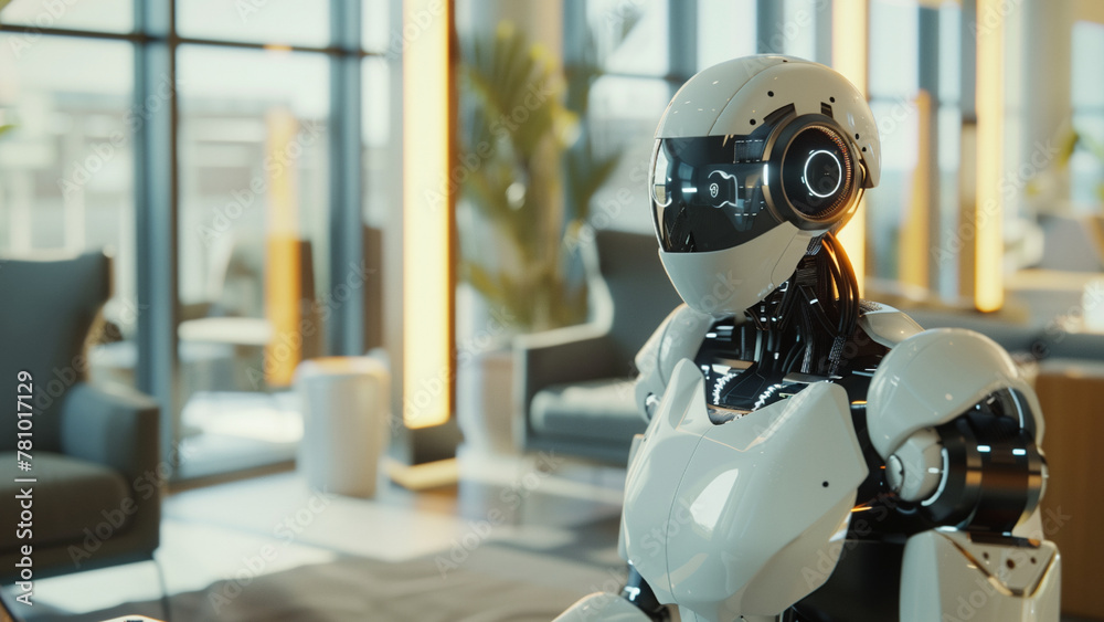 Ai robot work in smart office. Ai robot work in smart office.