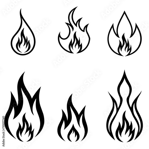 set of fire icons