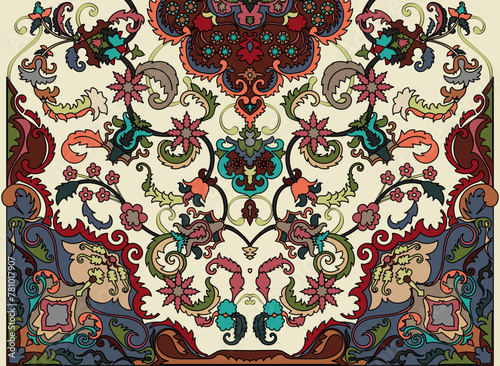 Abstract flowers.seamless.carpet composition. Cloth for women. Wrap. Wallpaper.