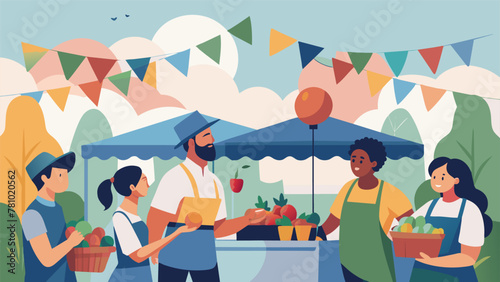 The happy buzz of conversation filled the market as customers chatted with friendly vendors about their latest produce offerings. Brightly