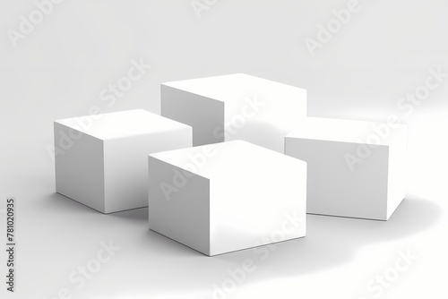 3d blank product mockup isolated on solid white background