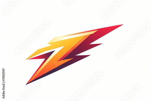 Dynamic lightning bolt logo  characterized by clean vectors  minimalistic design  bold colors  HD capture  isolated on white solid background