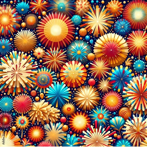 year background with fireworks 