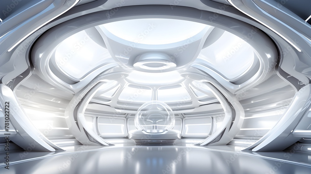 Cutting-Edge Futuristic Interior of a Sci-Fi Laboratory or Spacecraft Cutting-Edge Futuristic Interior of a Sci-Fi Laboratory or Spacecraft