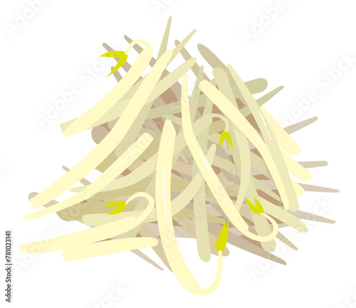 Boiled bean sprouts against white background (ID: 781023141)