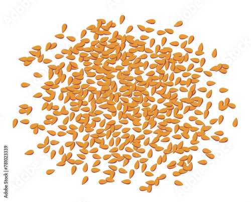 (Roasted) sesame seeds against white background (ID: 781023339)