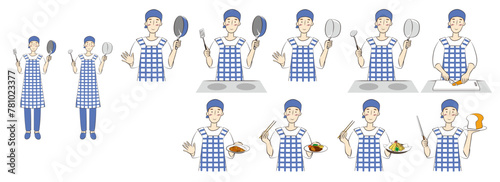 Cooking illustration (male set)  (ID: 781023377)