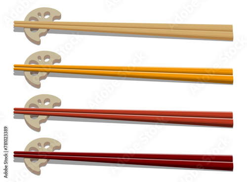 Color variations of chopsticks against white background (ID: 781023389)