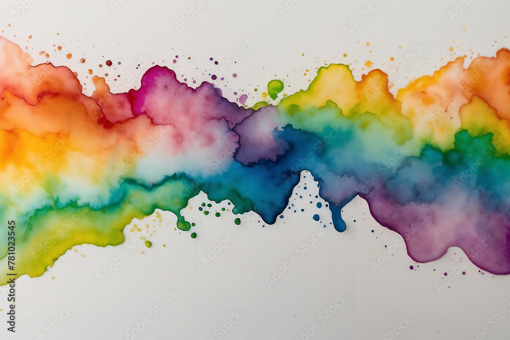 Obraz premium Watercolor Abstract Rainbow