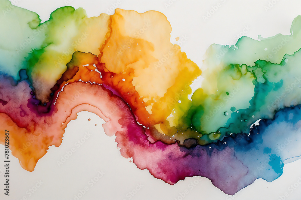 Watercolor Abstract Rainbow