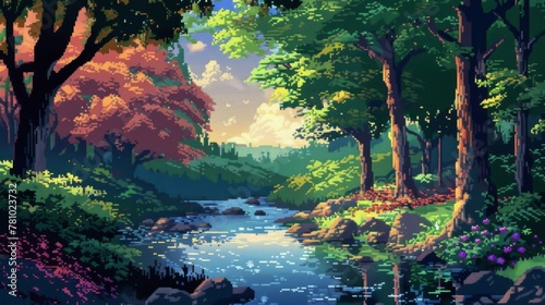 Find inspiration in the intricate and colorful patterns of these pixel art backgrounds