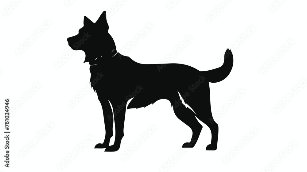 Dog silhouette. Vector silhouette of dog on white b