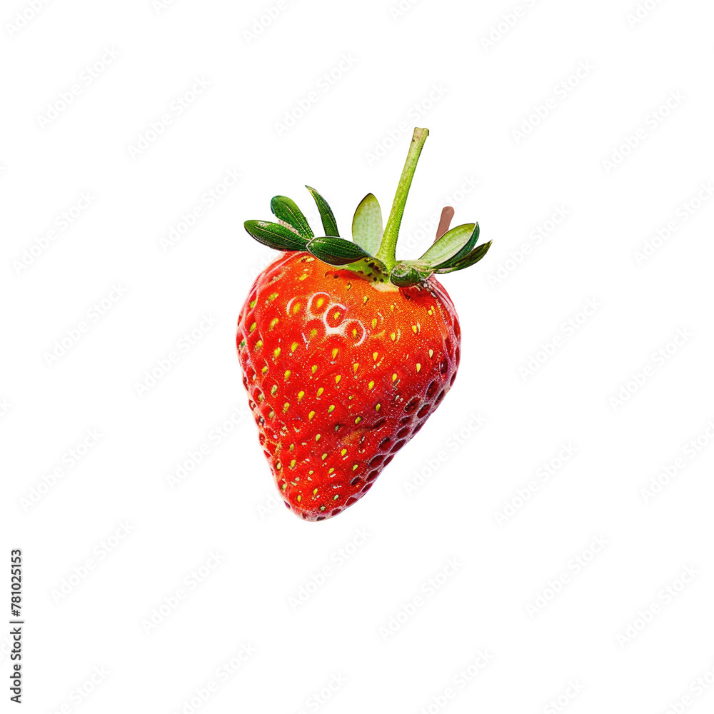 Strawberry and Leaves on Transparent Background Strawberry and Leaves on Transparent Background