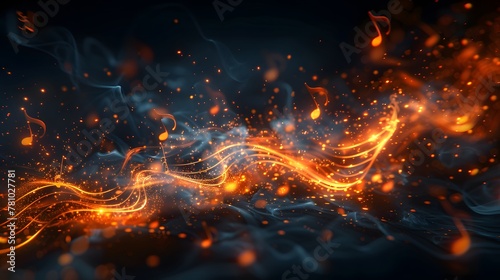 Fiery Melody - Abstract Music Concept photo