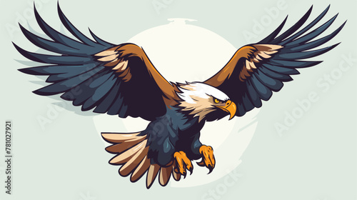 Eagle Soaring Wide Wings Freedom Vector illustratio photo