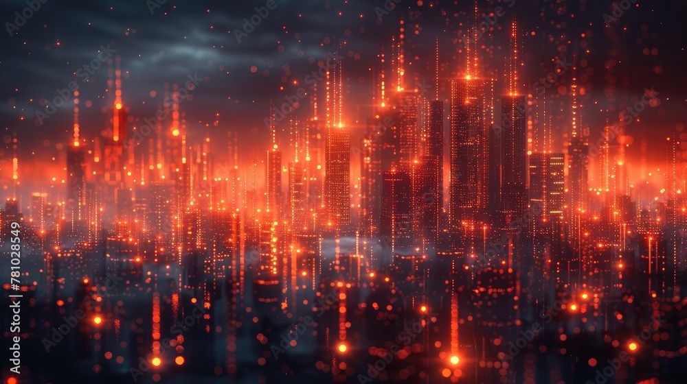 A breathtakingly futuristic cityscape alive with neon light circuits and glowing high-rises, evoking a sense of advanced urban technology. Generative AI A breathtakingly futuristic cityscape alive with neon light circuits and glowing high-rises, evoking a sense of advanced urban technology. Generative AI