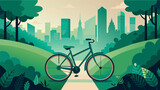 A poster featuring a whimsical illustration of a bicycle with the caption Choose the green commute and pedal your way to a healthier planet.