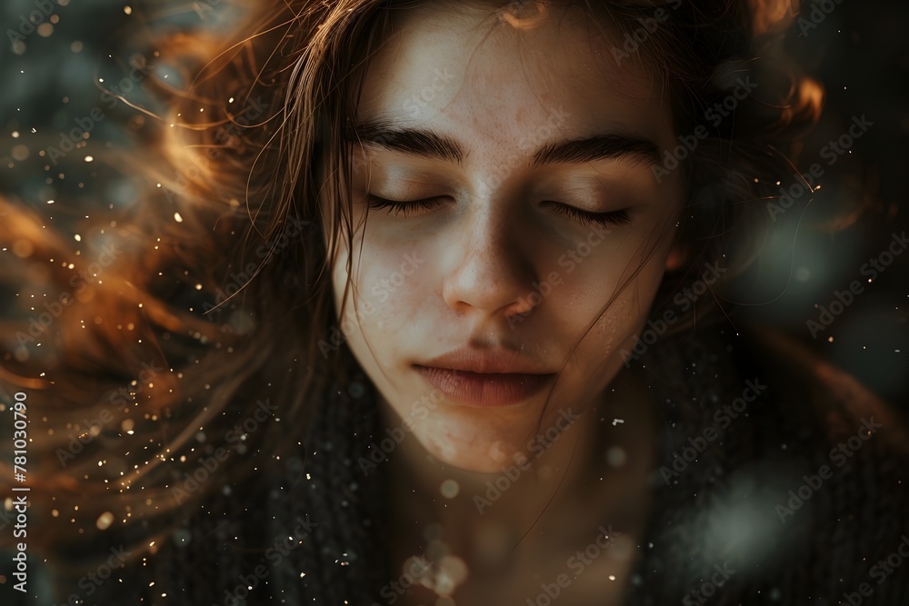 Glowing Portrait of a Contemplative Woman in a Magical,Ethereal Setting Glowing Portrait of a Contemplative Woman in a Magical,Ethereal Setting