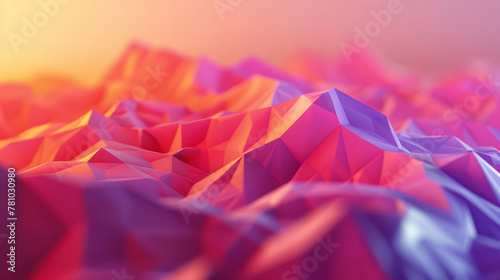 Vibrant low poly backdrop featuring a gradient of polygons for dynamic presentations,