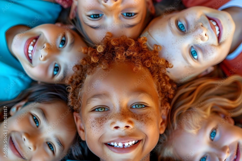 Diverse group of happy,unique children exploring,learning,and discovering the world together
