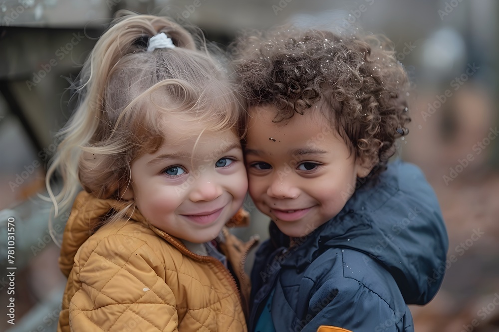 Diverse Children Engaging in Social-Emotional Learning Through Playful Interaction and Affection Diverse Children Engaging in Social-Emotional Learning Through Playful Interaction and Affection