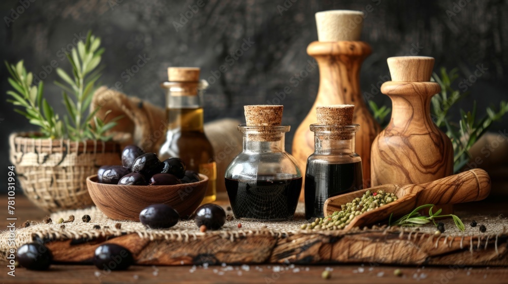 Table with Olives and Olive Oil Table with Olives and Olive Oil