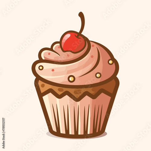 vector sweet cupcake