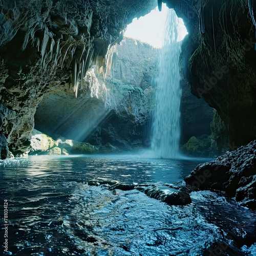 waterfall in the cave