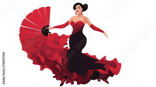 Fan accesory female flamenco vector illustration de photo