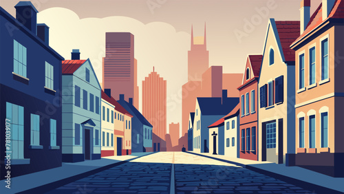 In the historic district quaint cobblestone streets are lined with charming row homes that have stood the test of time while towering skyscrs