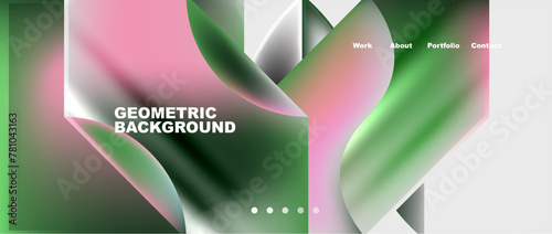 Colorful gradients with abstract geometric shapes. Vector Illustration For Wallpaper, Banner, Background, Card, Book Illustration, landing page