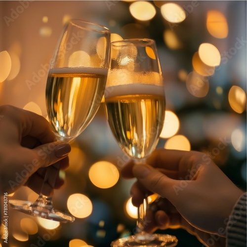 Cheers to Celebration Time: Glass of Wine in Festive Atmosphere | Happy Hour Toast