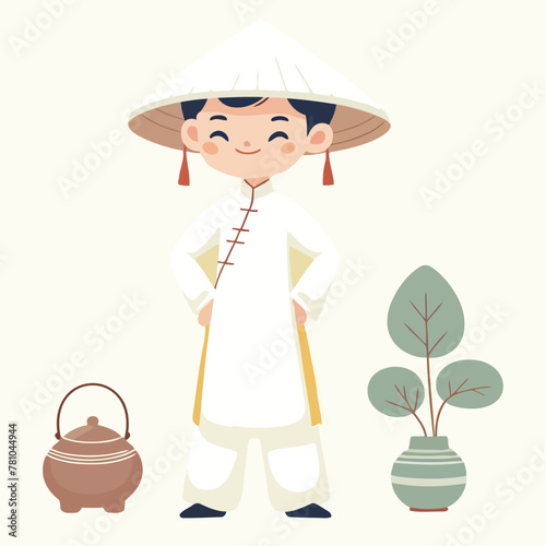 vietnamese traditional clotes wearing by girls