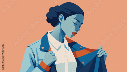 At a local thrift store a young woman finds a faded denim jacket and uses fabric paint and embroidery techniques to give it new life embracing