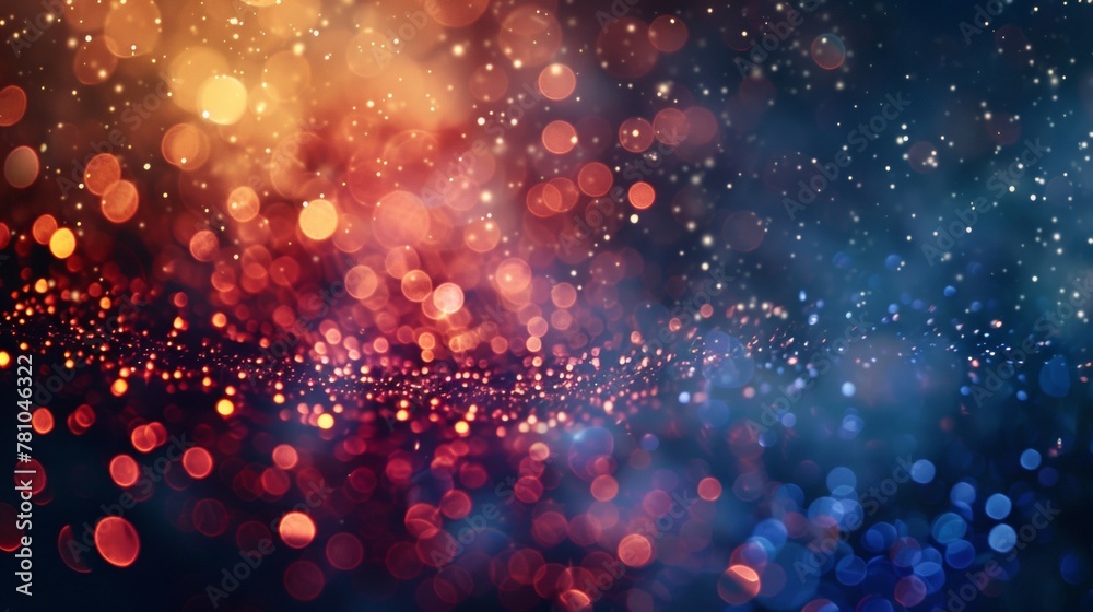 Artistic abstract background of red and blue bokeh lights, creating a vibrant and dynamic atmosphere.