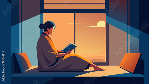 Contentment floods a person as they snuggle in a window seat with a cashmere throw and a heartwarming memoir the golden sunlight streaming