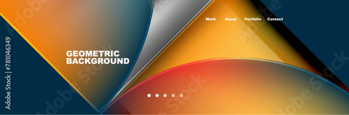 Circle triangle geometric web site page template. Vector Illustration For Wallpaper, Banner, Background, Card, Book Illustration, landing page