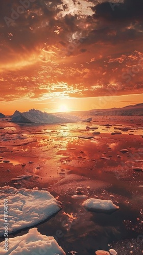 Rising temperatures leading to unprecedented heatwaves and melting ice caps