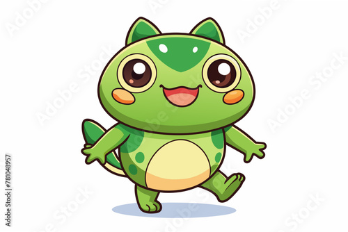 adorable-frog--kawaii--chibi--walking--white-background 