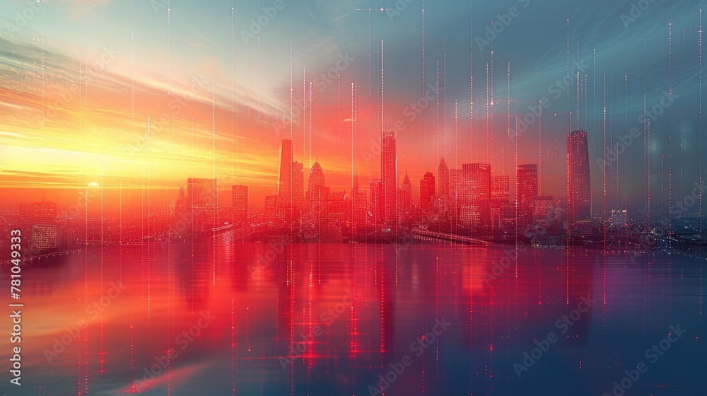A breathtakingly futuristic cityscape alive with neon light circuits and glowing high-rises, evoking a sense of advanced urban technology. Generative AI