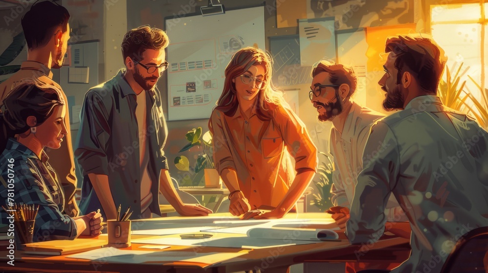 A collaborative brainstorming session with a diverse team of creative professionals A collaborative brainstorming session with a diverse team of creative professionals