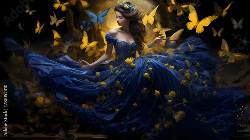 A celestial waltz of midnight blue and lemon, enchanting all who behold it."
