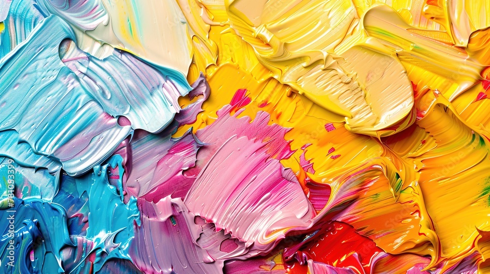 Abstract washes of watercolor paint create a colorful background