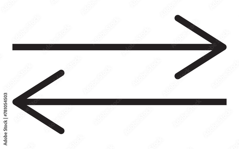 Long arrows icon set. Vector set of trendy long arrows left and right in flat style directional signs for navigation. Black arrows vector illustration. Icons isolated. Long arrows icon set. Vector set of trendy long arrows left and right in flat style directional signs for navigation. Black arrows vector illustration. Icons isolated.
