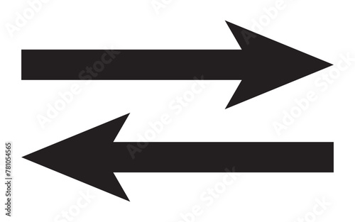 Black arrows vector, Long arrows icon set. Right direction and left direction arrow icon, Vector set of trendy long in flat style. 