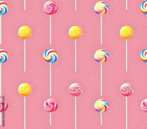 Colorful lollipops arranged in a seamless pattern.
