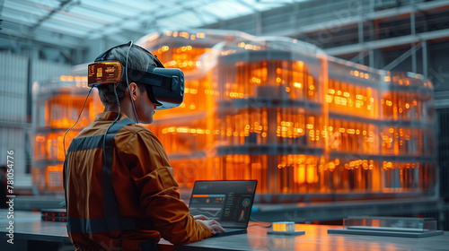 Architects wearing VR headsets create detailed 3D images of holographic building models with a variety of software interfaces.