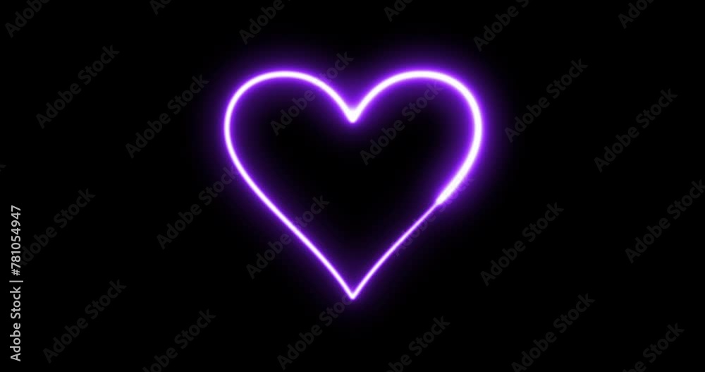 Animated neon heart symbol Animated neon heart symbol