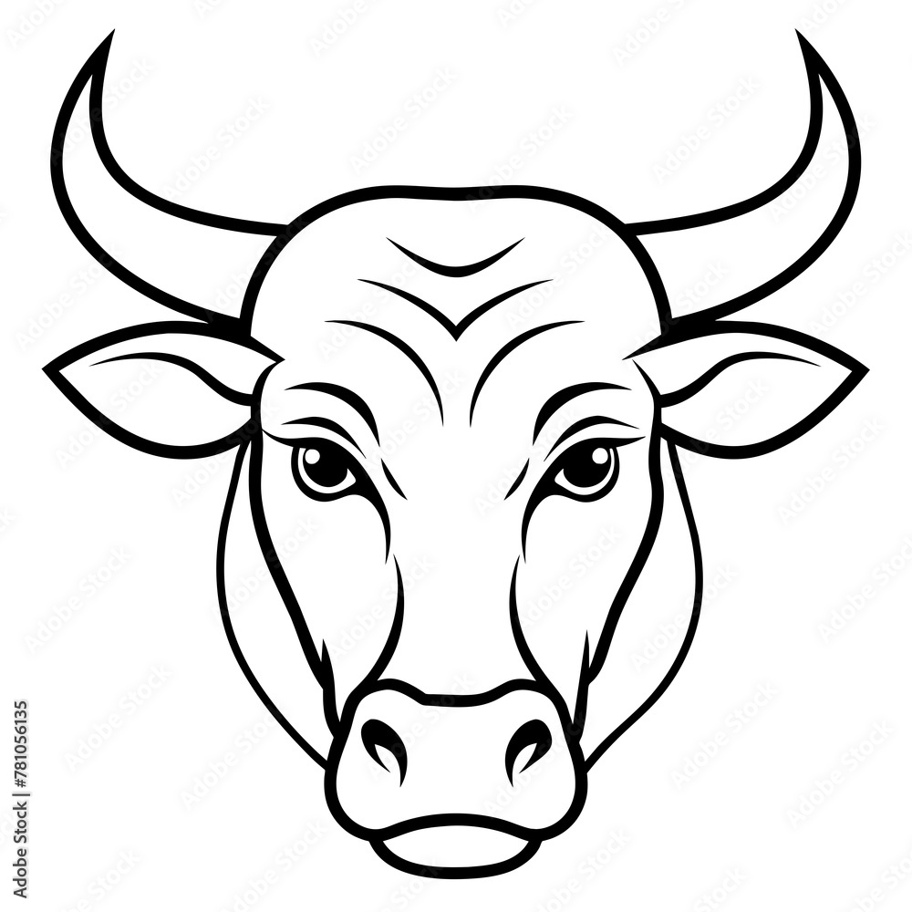 custom made wallpaper toronto digital       Bullhead vector illustration.
