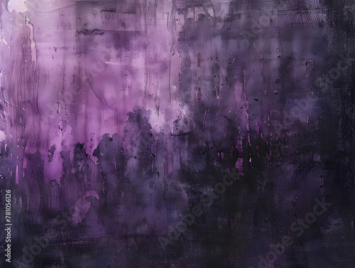 A purple background with splatters of paint. The splatters are in different sizes and shapes, creating a sense of chaos and disorder. Scene is one of confusion and disarray
